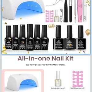 Beetles All-in-One Nail Kit with LED Lamp and Polish Set